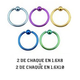 Lot 10 BCR Anodisés 1.6mm