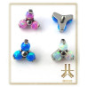 Triple Cabochon Titane Opale Strass