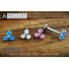 Triple Cabochon Titane Opale Strass