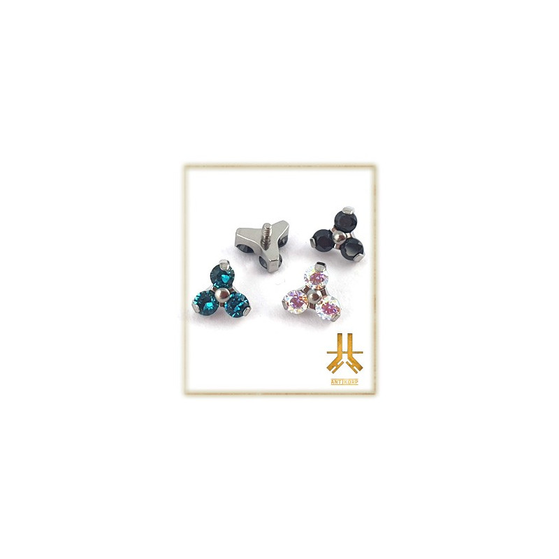 Pétale Trinity Titane F136 interne Swarovski