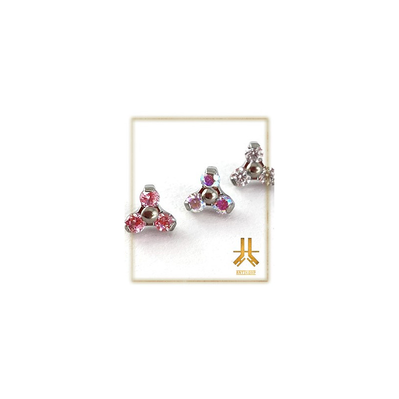 Pétale Trinity Titane F136 interne Swarovski