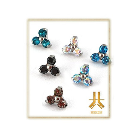 Pétale Trinity Titane F136 interne Swarovski