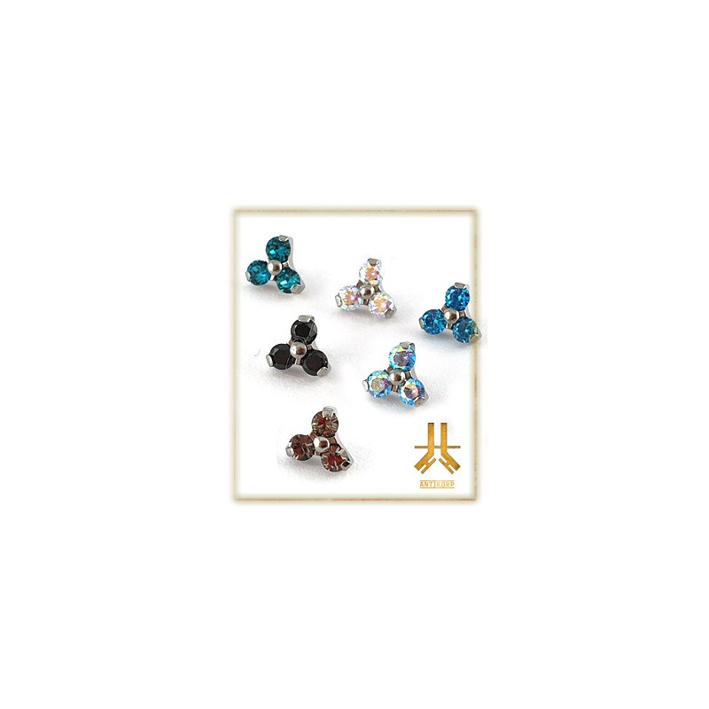 Pétale Trinity Titane F136 interne Swarovski