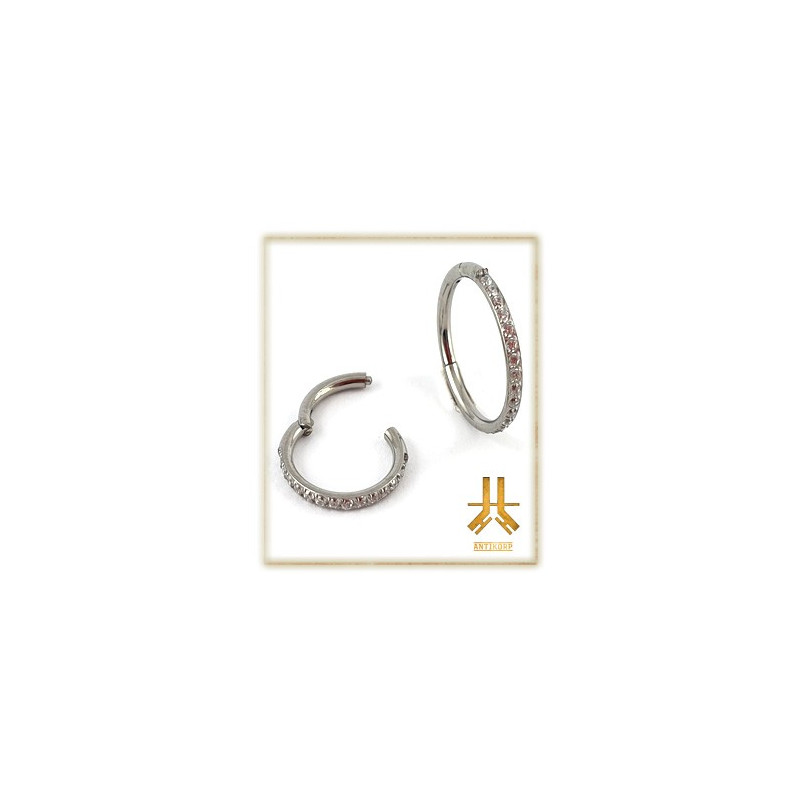 Anneau Clicker Serti Strass Swarovski