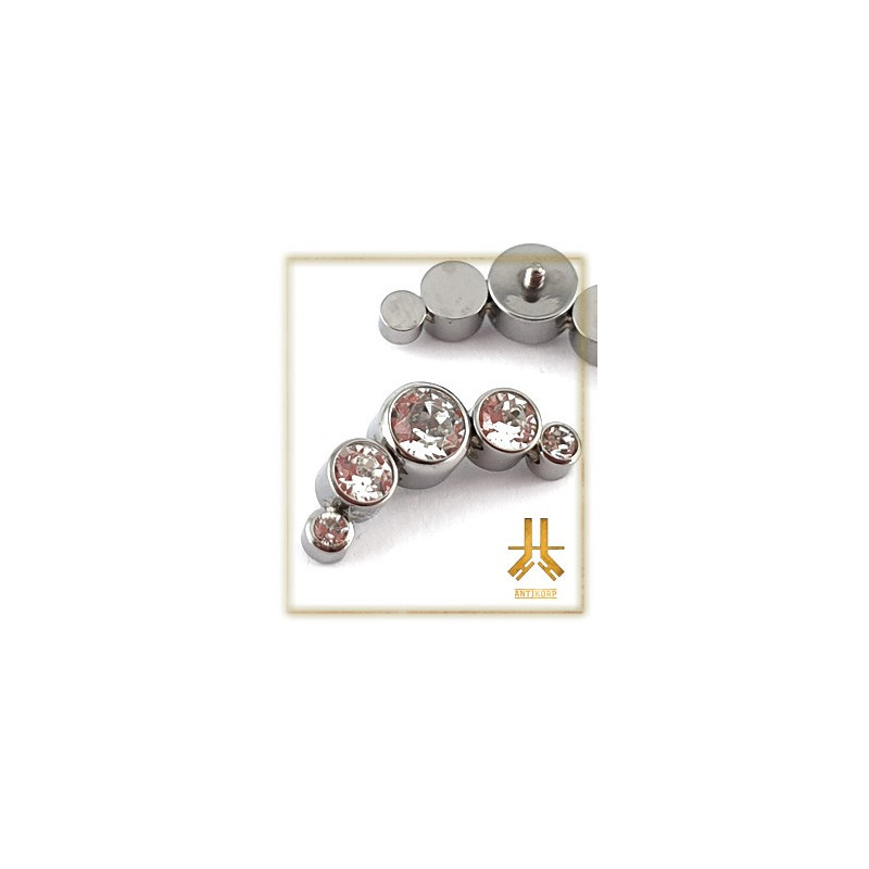 Triple Cabochon Titane Opale Strass