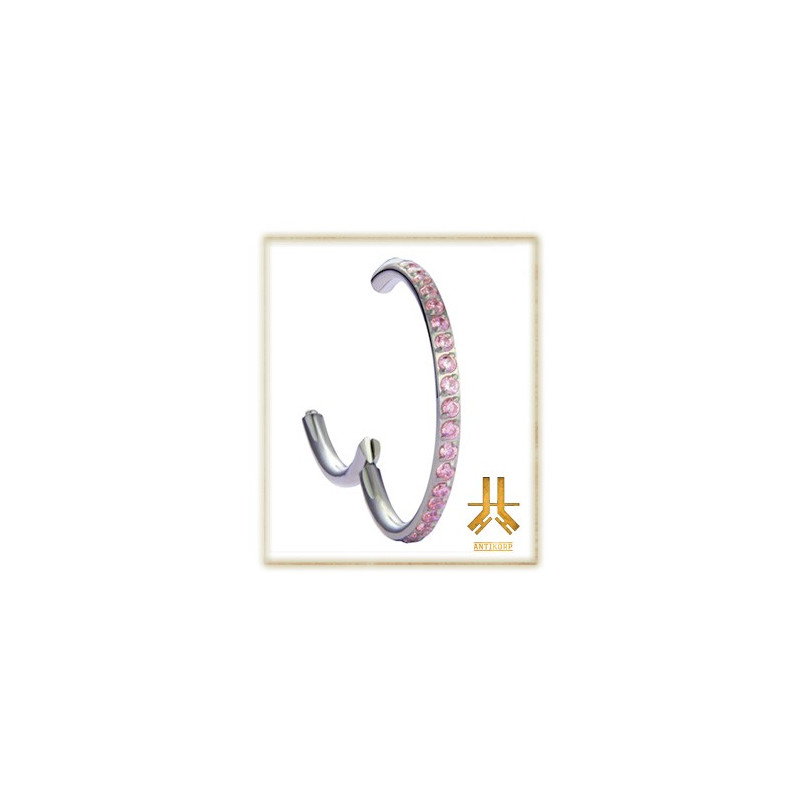 Anneau Clicker Serti Strass Swarovski