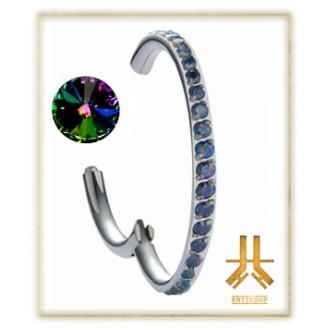 Anneau Clicker Serti Strass Swarovski