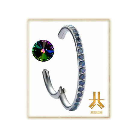 Anneau Clicker Serti Strass Swarovski