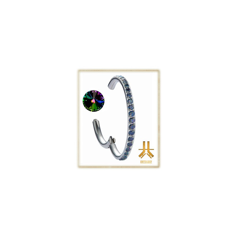 Anneau Clicker Serti Strass Swarovski