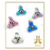 Triple Cabochon Titane Opale Strass