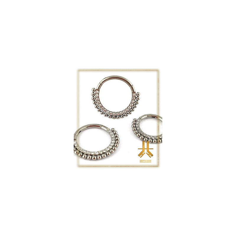 Clicker Titane F136 DELUXE 01 Swarovski
