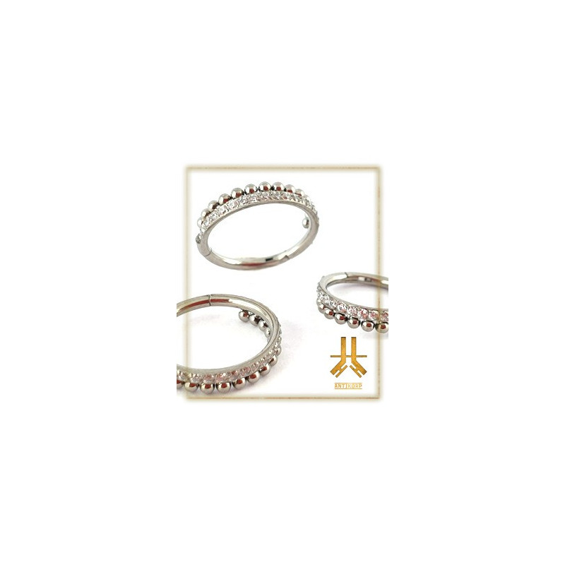 Clicker Titane F136 DELUXE 01 Swarovski