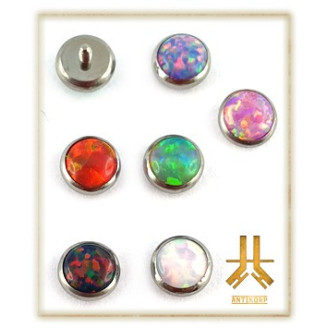 Triple Cabochon Titane Opale Strass