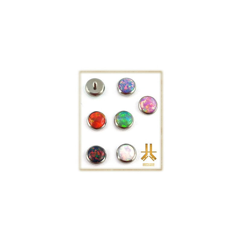 Triple Cabochon Titane Opale Strass