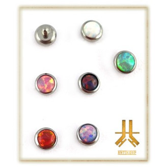 Triple Cabochon Titane Opale Strass