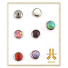 Triple Cabochon Titane Opale Strass