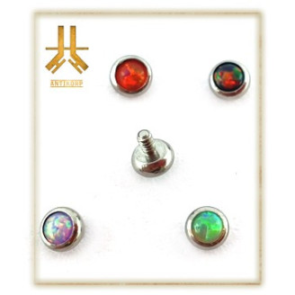 Triple Cabochon Titane Opale Strass