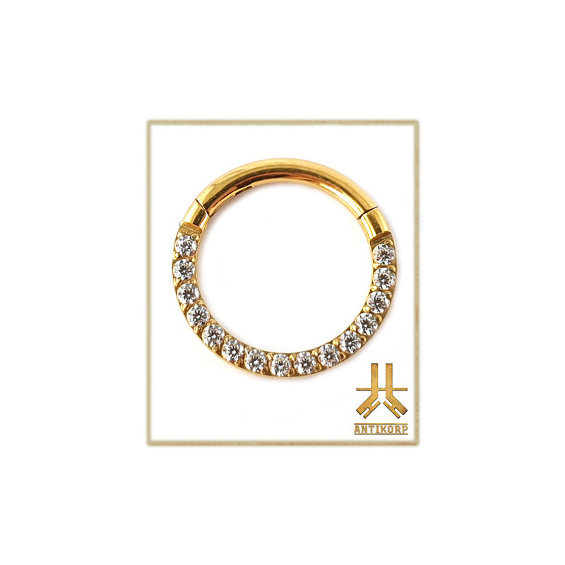 Anneau Clicker Titane F136 Front Strass