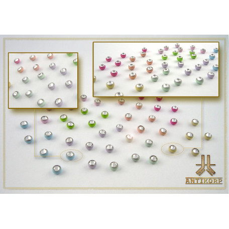 Bille émaillée Strass Blanc
