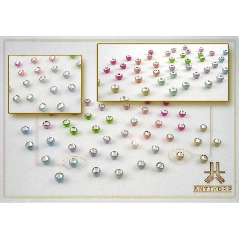 Bille émaillée Strass Blanc