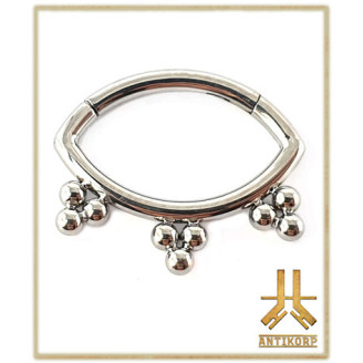 Anneau Clicker Titane Oval Beaded