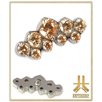 Embout Titane Cluster Crown Strass Blancs Interne