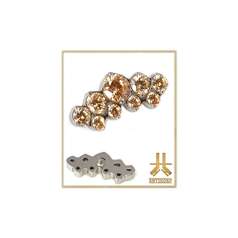 Embout Titane Cluster Crown Strass Champagne Interne