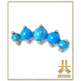Triple Cabochon Titane Opale Strass