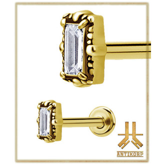 Labret Antic Baguette Strass Gold vissage interne