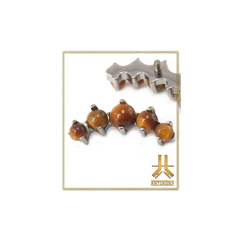 Triple Cabochon Titane Opale Strass