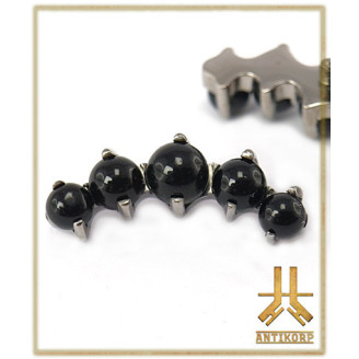 Triple Cabochon Titane Opale Strass