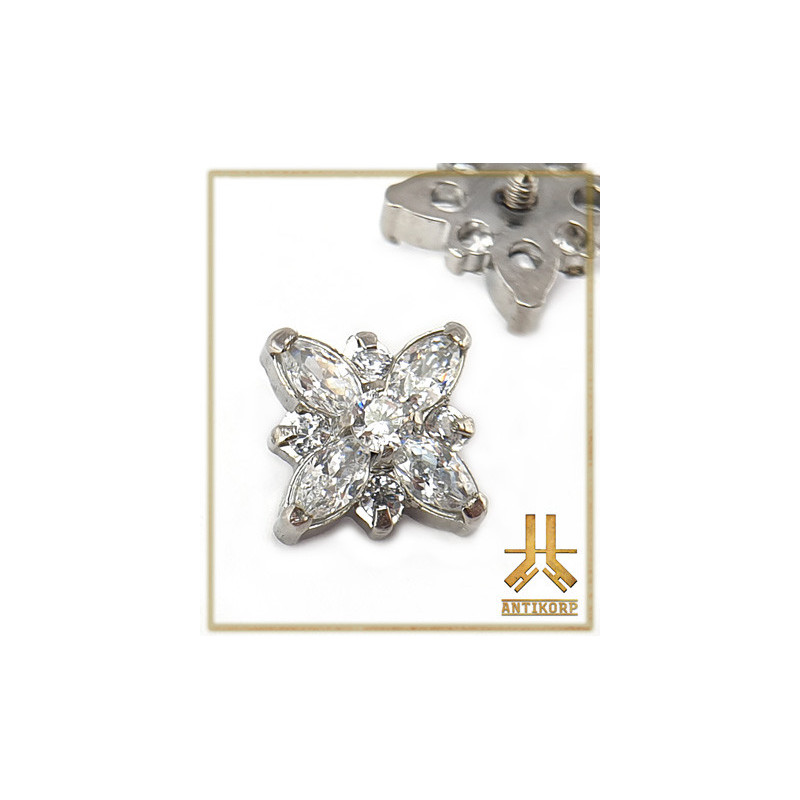 Triple Cabochon Titane Opale Strass