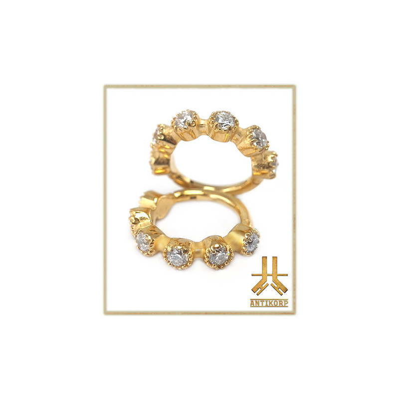 Anneau Clicker Titane Double Stack Cabochon