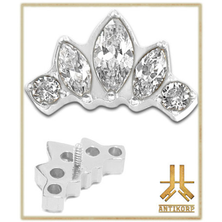 Triple Cabochon Titane Opale Strass
