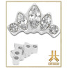 Triple Cabochon Titane Opale Strass