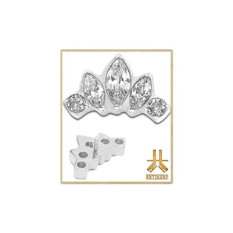 Triple Cabochon Titane Opale Strass
