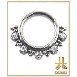 Anneau Clicker Titane Alter Bead Strass