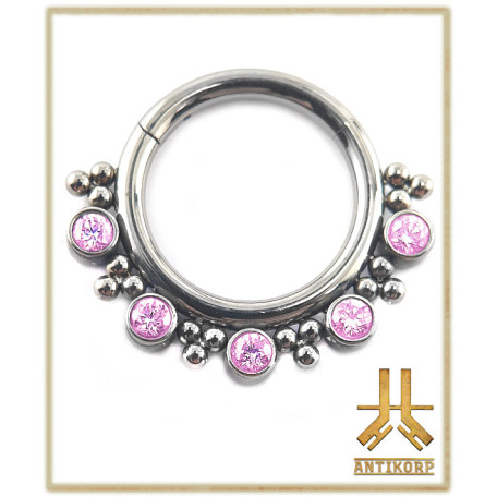 Anneau Clicker Titane Alter Bead Strass