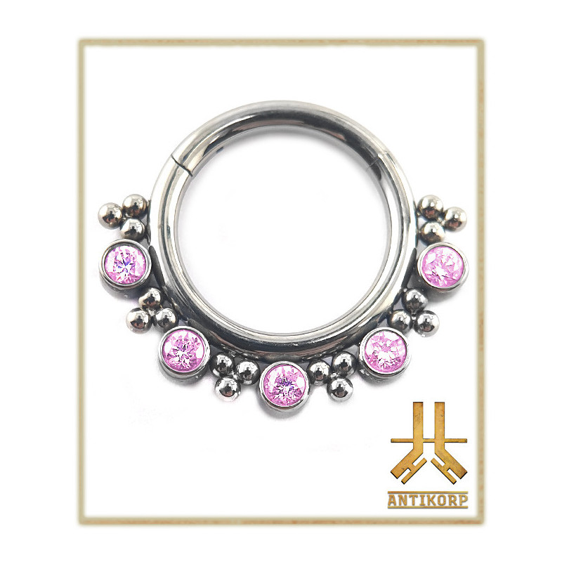 Anneau Clicker Titane Alter Bead Strass