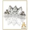 Triple Cabochon Titane Opale Strass