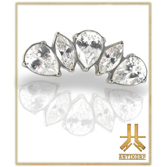 Triple Cabochon Titane Opale Strass