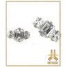 Triple Cabochon Titane Opale Strass