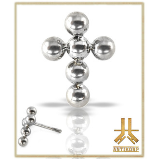 Embout Titane F136 Threadless Beaded Cross