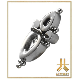 Triple Cabochon Titane Opale Strass