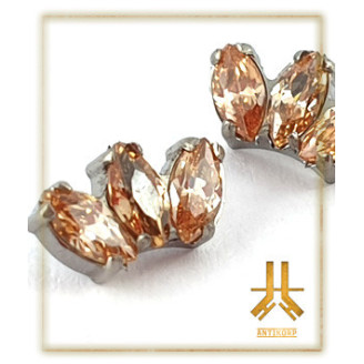 Pétale Trinity Titane F136 interne Swarovski