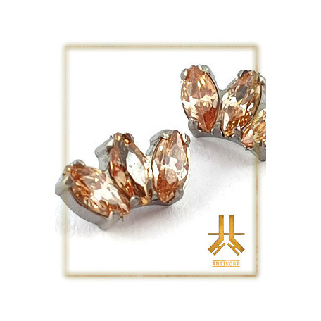 Pétale Trinity Titane F136 interne Swarovski