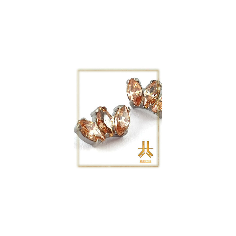Pétale Trinity Titane F136 interne Swarovski