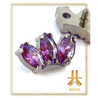 Pétale Trinity Titane F136 interne Swarovski