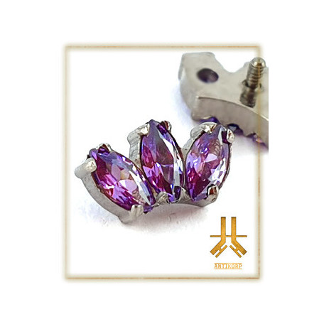 Pétale Trinity Titane F136 interne Swarovski