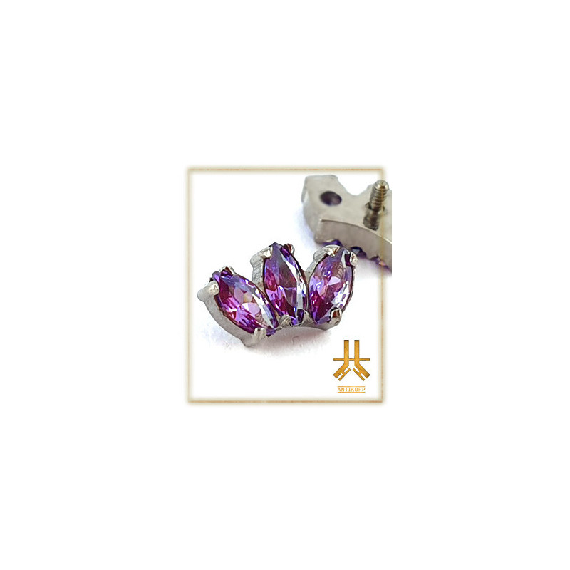 Pétale Trinity Titane F136 interne Swarovski
